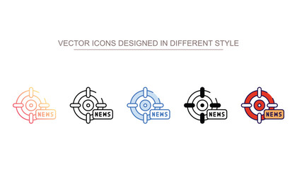 Target News icon design with white background stock illustration