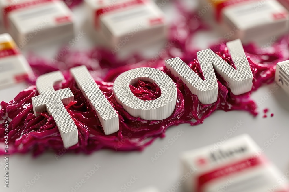 Poster dynamic composition showcasing textured lettering with vibrant c