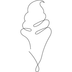 Continuous Ice Cream Line Art