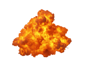 Explosive Fire Burst - Intense Heat and Destruction Captured in a Stunning Visual , isolated on white background PNG cut out