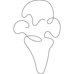 Continuous Ice Cream Line Art