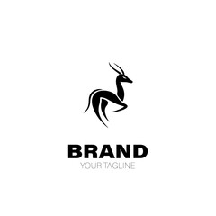 Gazelle Logo. Gazelle Logo Design. Gazelle Logo Brand. Gazelle Logo Vector Design Isolated on White Background
