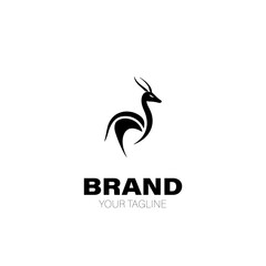 Gazelle Logo. Gazelle Logo Design. Gazelle Logo Brand. Gazelle Logo Vector Design Isolated on White Background