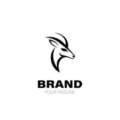 Gazelle Logo. Gazelle Logo Design. Gazelle Logo Brand. Gazelle Logo Vector Design Isolated on White Background
