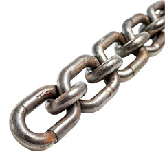 Obraz premium Close-up of a Sturdy Metal Chain on Transparent background