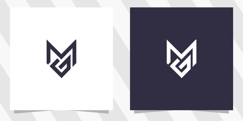 letter mg gm logo design vector