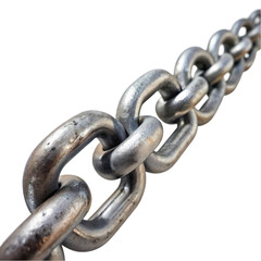 Fototapeta premium Heavy Duty Metal Chain: Strong Links, Durable Construction on Transparent background