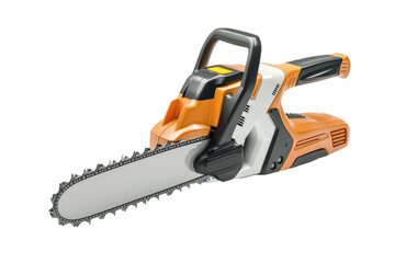 Chainsaw Freedom: Cutting Without Constraints Isolated On White Background.