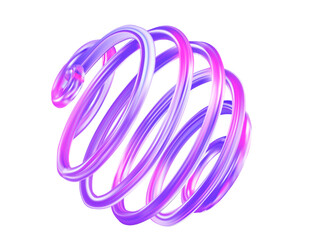 3D holographic glass spiral shape. Digital vector element