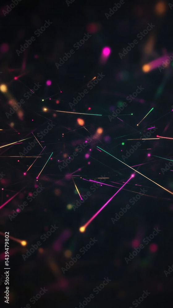 Poster a colorful image of a starry sky with many bright colors. the image is abstract and has a dreamy, et