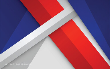 Abstract background blue, red and white silver color modern design