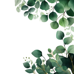 Obraz premium Elegant Green Eucalyptus Leaves Background , isolated on white background PNG