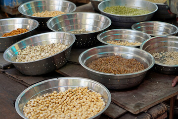 fresh spices and herbs on a market in sri lanka