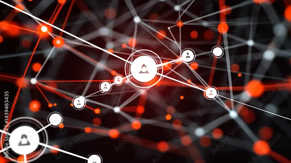Poster Abstract network of interconnected points and lines.