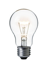 light bulb transparent on white