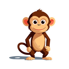 Cute monkey vector graphic and illustration