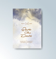 Wedding invitation with abstract watercolor background
