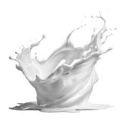 Stunning Milk Splash: A Whimsical Display of Creamy Liquid , isolated on white background PNG cut out
