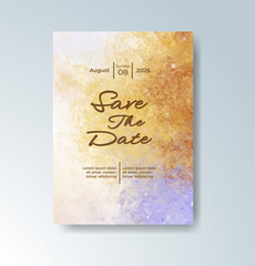 Wedding invitation with abstract watercolor background