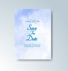 Wedding invitation with abstract watercolor background