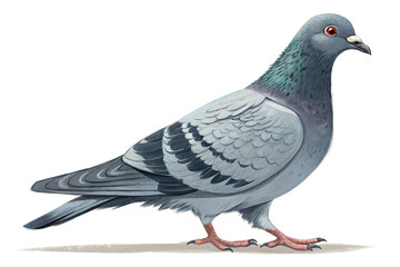 Naklejka premium Standing Pigeon Bird Isolated on Transparent Background.