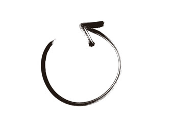 ブラシで描いたような手書き風矢印　左回りの矢印