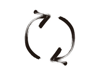 ブラシで描いたような手書き風矢印　輪の矢印