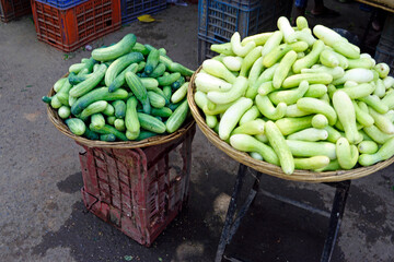 fresh vegetables on a local market in mumbai, india