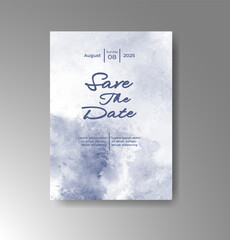 Wedding invitation with abstract watercolor background