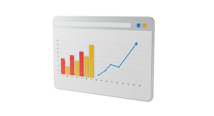 Isolated Business Growth Chart on Browser
