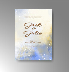 Wedding invitation with abstract watercolor background
