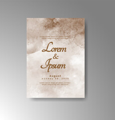 Wedding invitation with abstract watercolor background