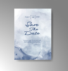Wedding invitation with abstract watercolor background