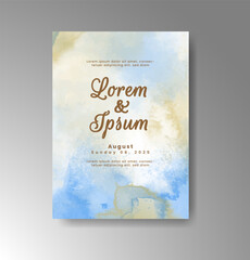 Wedding invitation with abstract watercolor background