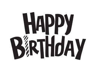 Happy Birthday Text Graphic Design