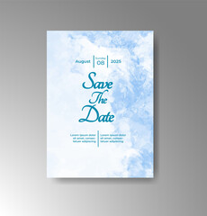 Wedding invitation with abstract watercolor background
