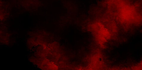 Red powder explosion cloud on black background, red grunge freeze motion of red powder splash, smoke on black  Watercolor, black red abstract background with copy space for design. 