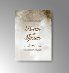 Wedding invitation with abstract watercolor background