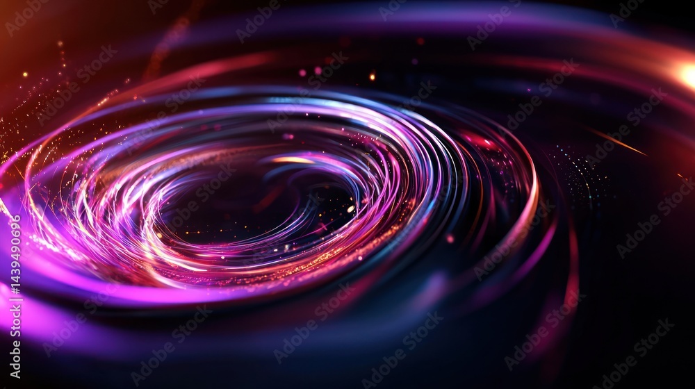 Canvas Prints abstract swirling vortex of vibrant colors in dark space