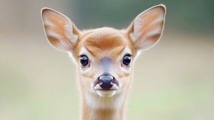 Fototapeta premium Fawn stares directly at viewer