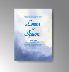 Wedding invitation with abstract watercolor background