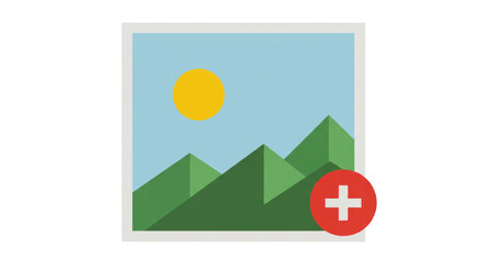 Isolated add image icon