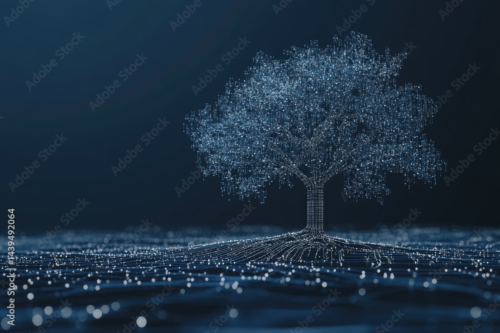 Poster digital tree on a data field