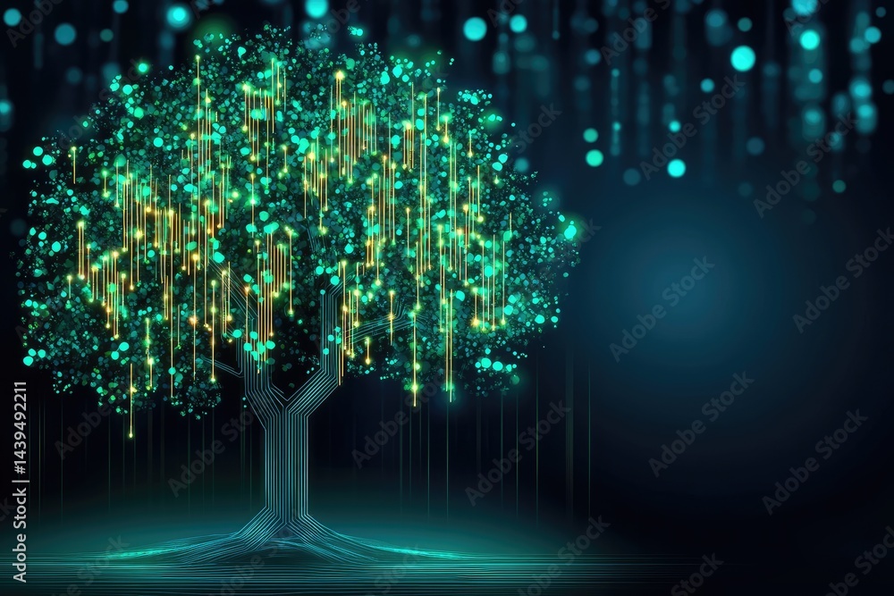 Aufkleber digital tree of data streams