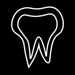 Tooth Icon Design with sticker outline