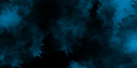 abstract black fog or smoke blue color isolated background, dark sky blue and thunderstorm clouds, Colorful fractal nebula dust on black background. © MUHAMMAD TALHA
