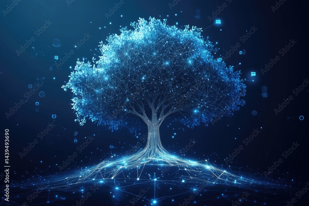 Poster digital tree of interconnected data (1)