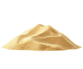 Golden Sand Pile - A Detailed Close-up of Natural Sand , isolated on white background PNG cut out