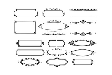 Elegant decorative frames showcasing intricate designs and diverse shapes perfect for various projects