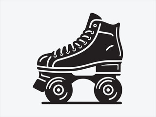 Roller Skates Silhouette / icon with Classic Four-Wheel Design for Sports, Fitness, and Retro-Art and Illustrations